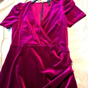 Hot Pink Velvet Dress
